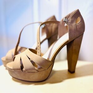 Speed Limit 98 Beige Strappy Heels